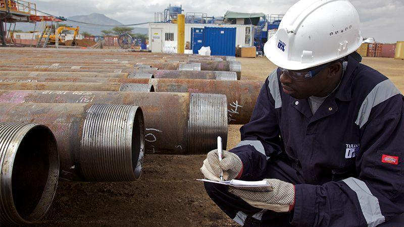 File image of a Tullow Oil staff