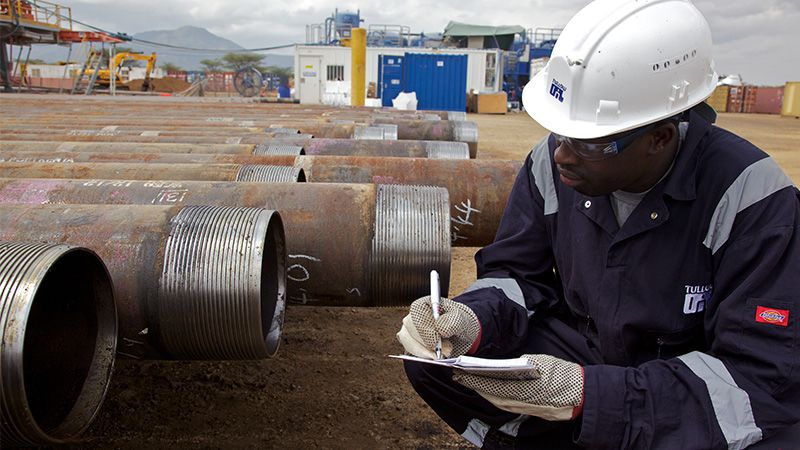 File image of a Tullow Oil staff