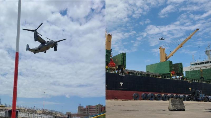 File image of the military plane at the Mombasa Port