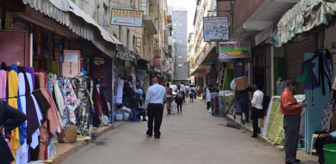 Small businesses in the Nairobi CBD.