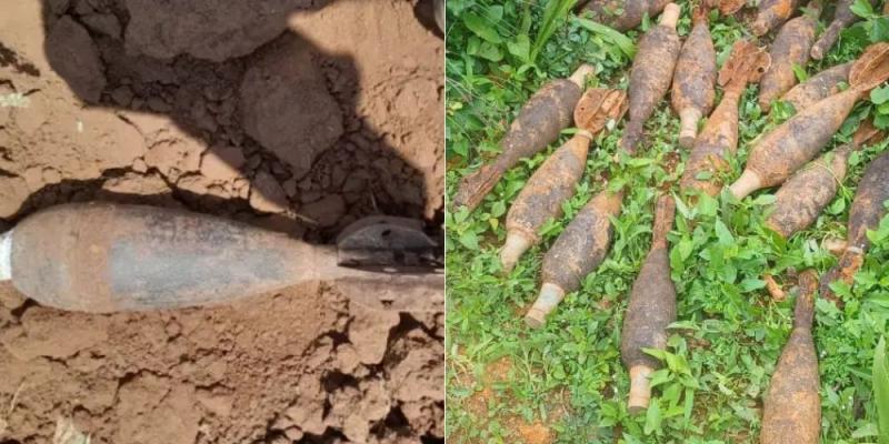 A collage of a bomb discovered in Kikuyu and several others discovered in Marsabit.