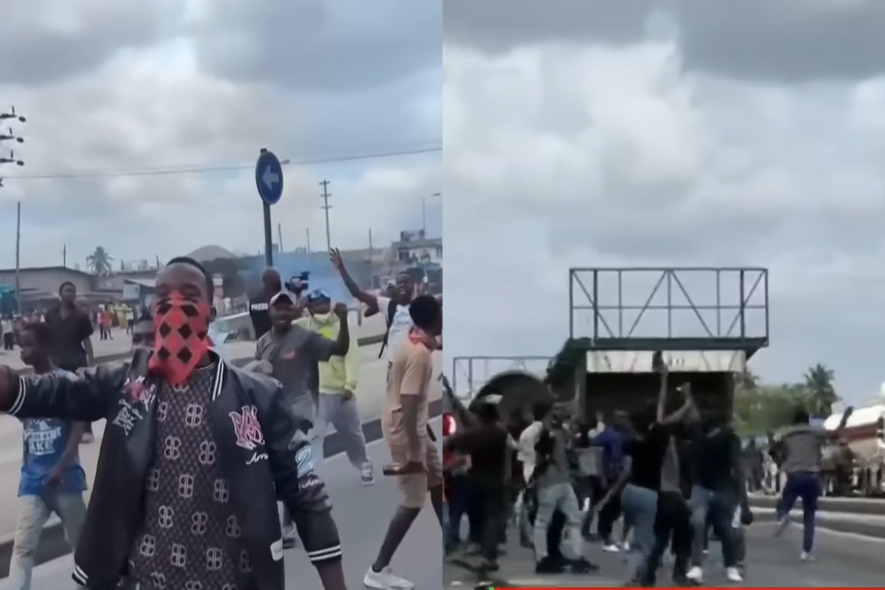 Collage photo of protests in Tanzania.