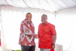 File image of Uhuru Kenyatta and Fred Matiang'i.