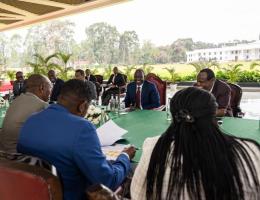 File image of President William Ruto with textile industry stakeholders.