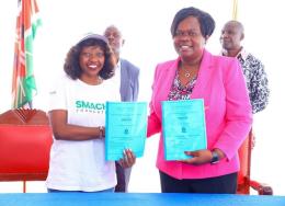 File image of Governor Gladys Wanga with Charlene Ruto.