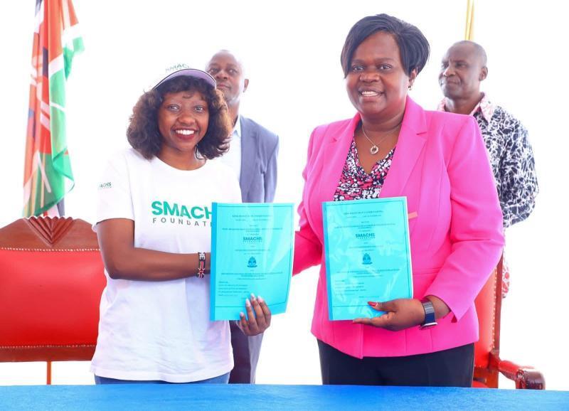 File image of Governor Gladys Wanga with Charlene Ruto.