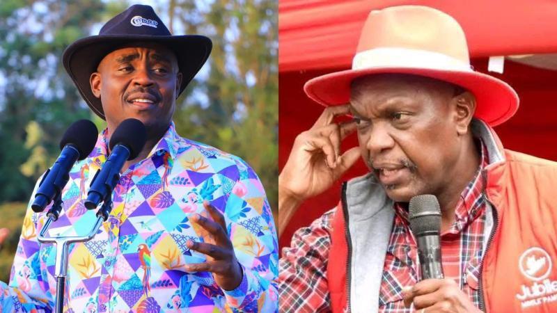 File image of DCP Party Leader Cleophas Malala and Jubilee Secretary General Jeremiah Kioni