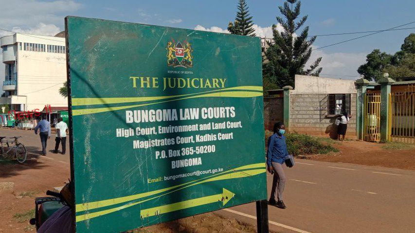 File image of the Bungoma Law Courts signboard
