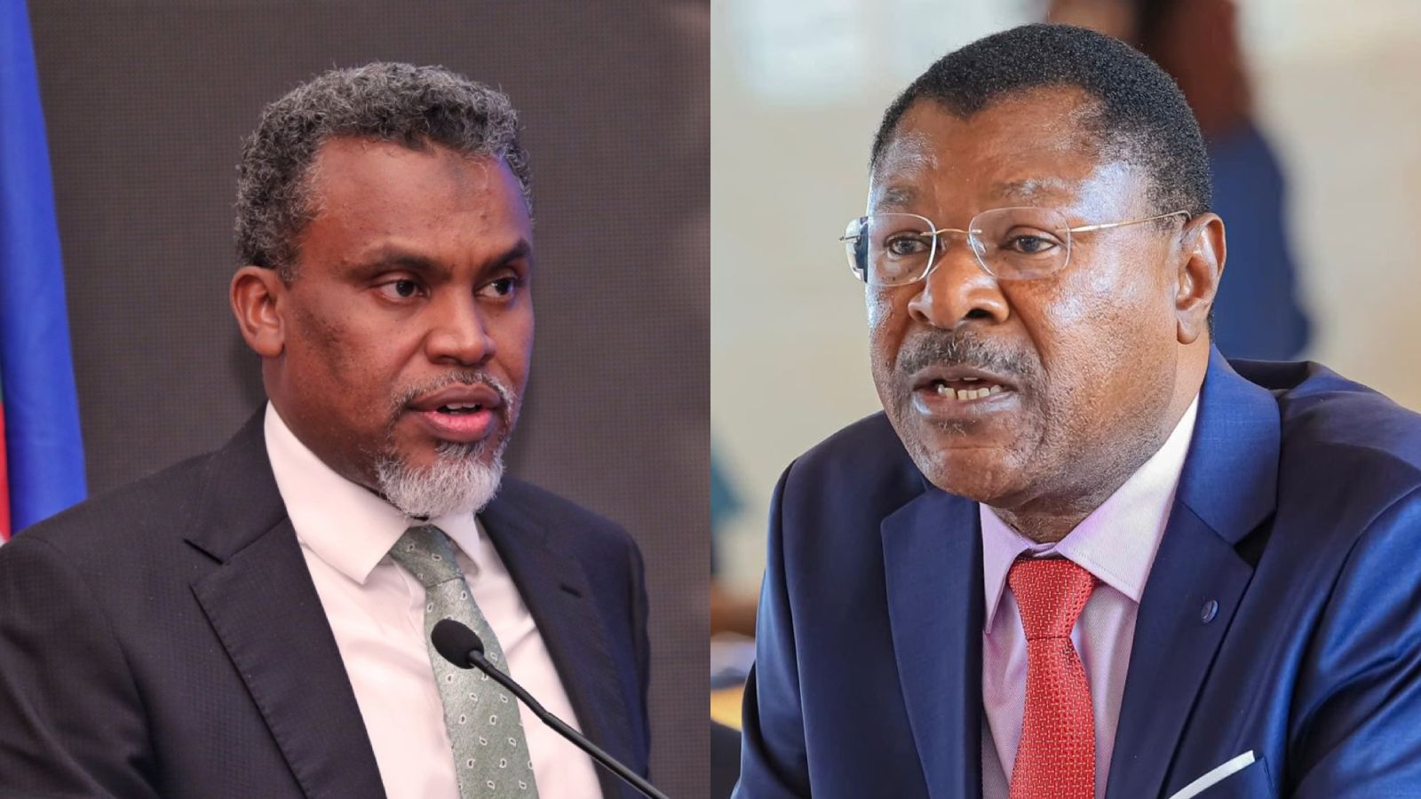 File image of NIS Director General Noordin Haji and National Assembly Speaker Moses Wetang'ula