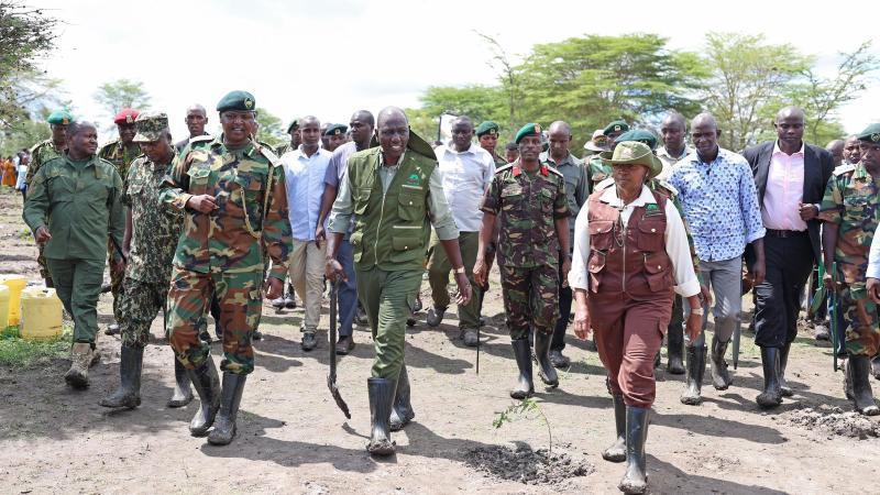 File image of President William Ruto and First Lady Rachel Ruto during a past tree planting exercise