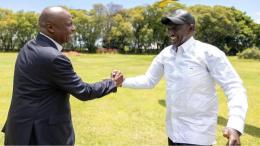 File image of KANU Chair Gideon Moi and President William Ruto
