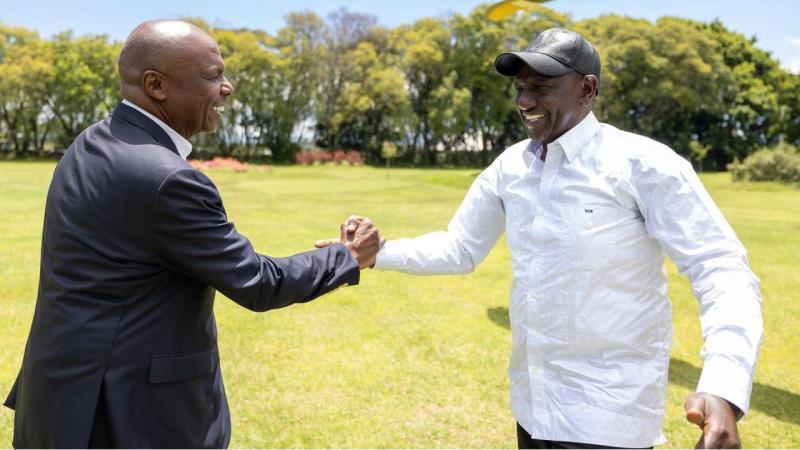 File image of KANU Chair Gideon Moi and President William Ruto
