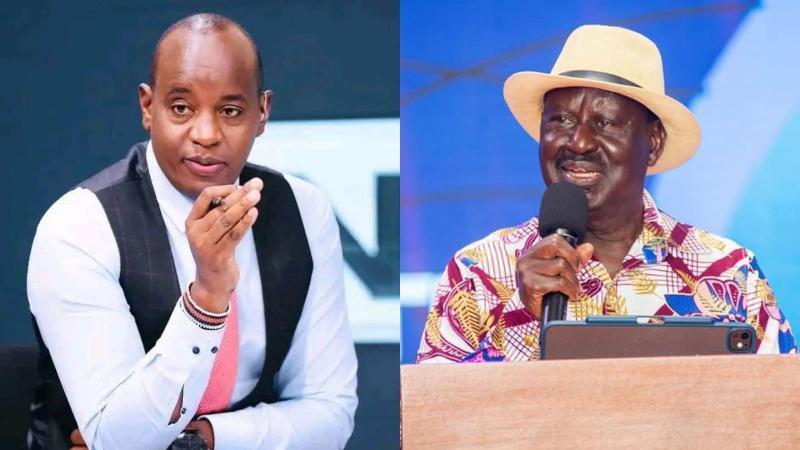 File image of Linus Kaikai and the late ODM leader Raila Odinga