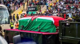 File image of the gun carriage carrying Raila Odinga's body