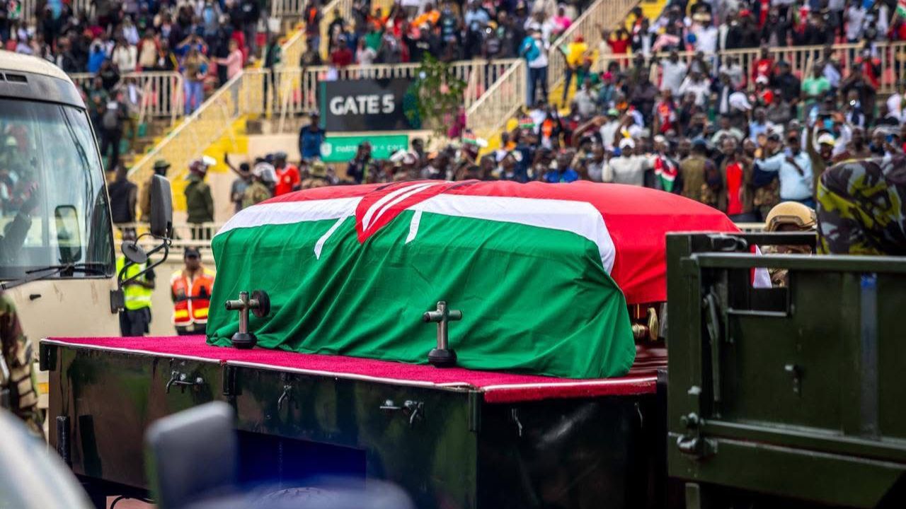File image of the gun carriage carrying Raila Odinga's body