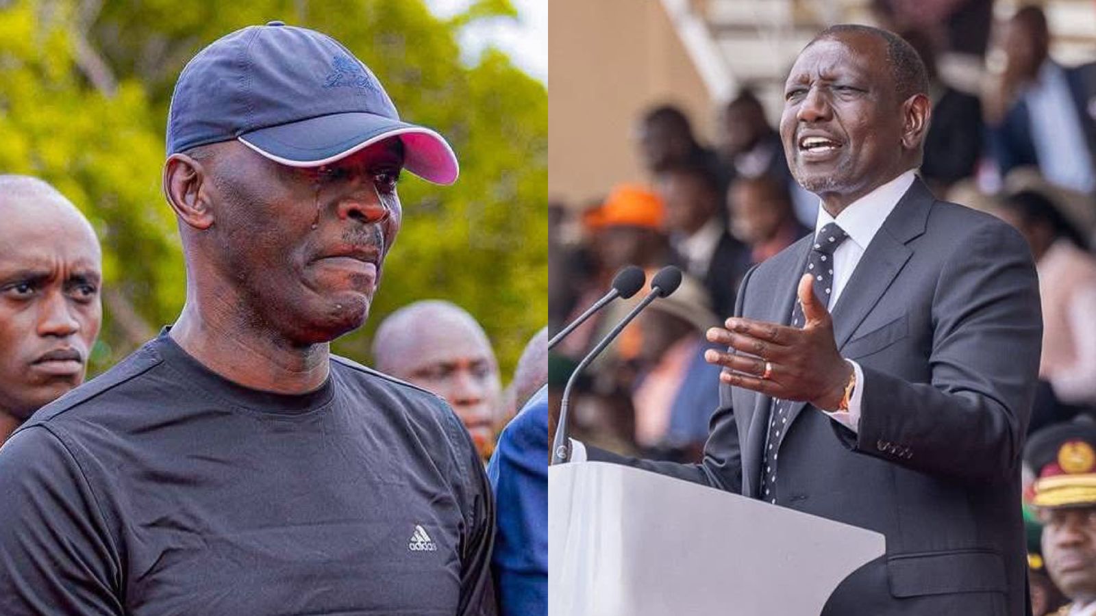 File image of Maurice Ogeta and President William Ruto