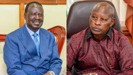 File image of the late ODM leader Raila Odinga and Nyeri Governor Mutahi Kahiga