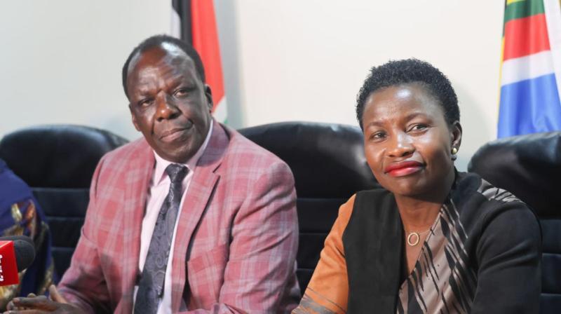 File image of Micro, Small & Medium Enterprises (MSMEs) Development CS Wycliffe Oparanya and Principal Secretary Susan Mang'eni