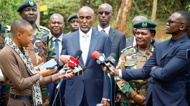File image of EACC CEO Abdi Mohamud and Kenya Forest Service officials