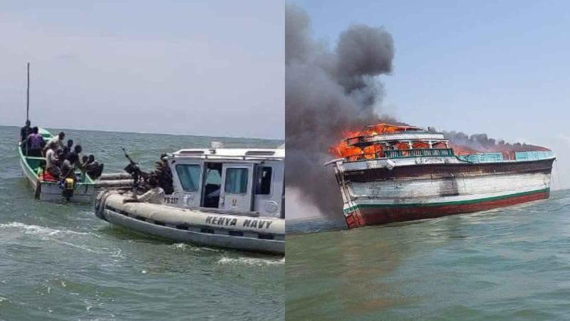 File image of the dhow that caught fire