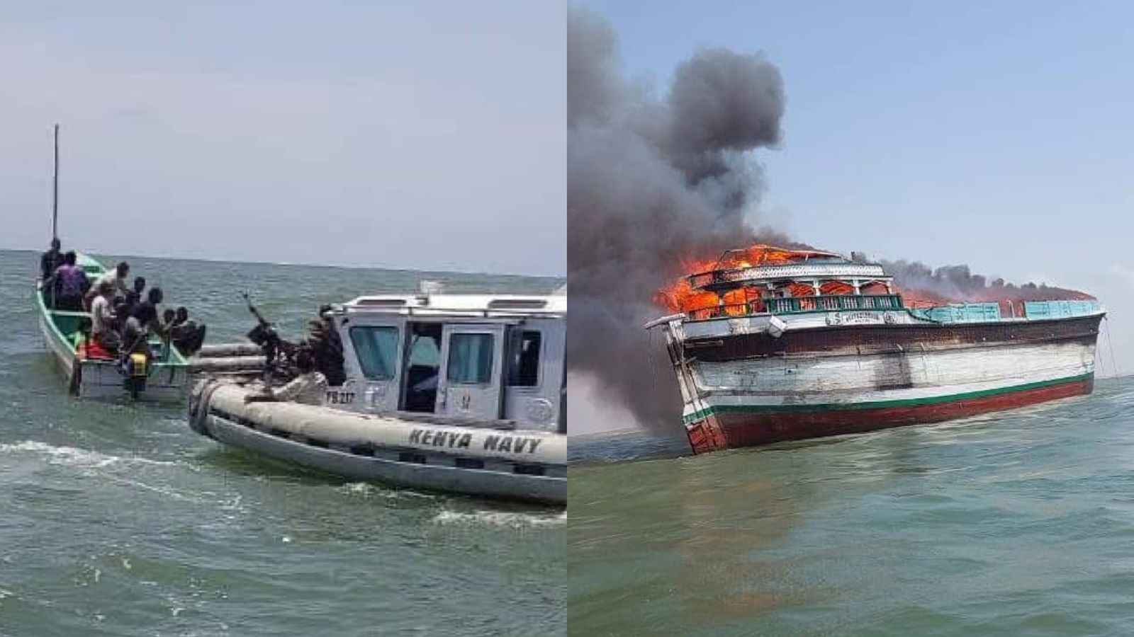 File image of the dhow that caught fire