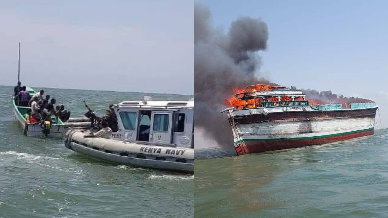 File image of the dhow that caught fire
