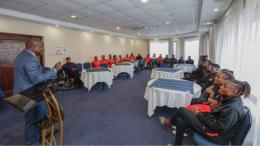 File image of the Harambee Starlets during a meeting with government officials