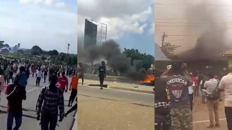 File image of protests in Tanzania