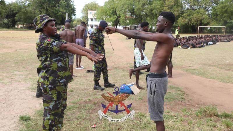 File image of the KDF recruitment drive in Lamu County