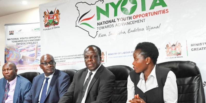 File image of Micro, Small & Medium Enterprises (MSMEs) Development CS Wycliffe Oparanya and Principal Secretary Susan Mang'eni.