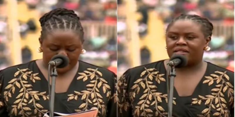 Winnie Odinga at Nyayo Stadium.