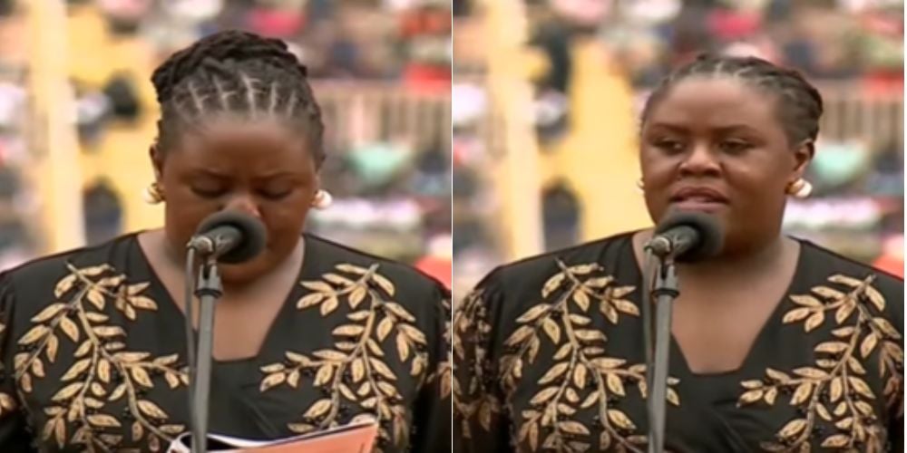 Winnie Odinga at Nyayo Stadium.