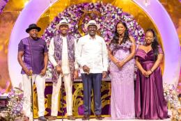 File image of President Ruto with Allan Chesang and Chanelle Kitonny.