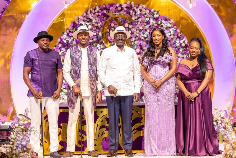 File image of President Ruto with Allan Chesang and Chanelle Kitonny.