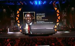 File image of Ambassador Jessica Gakinya received a CAF award on behalf of President Ruto