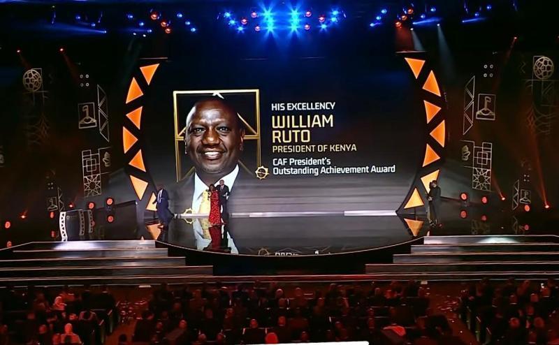 File image of Ambassador Jessica Gakinya received a CAF award on behalf of President Ruto