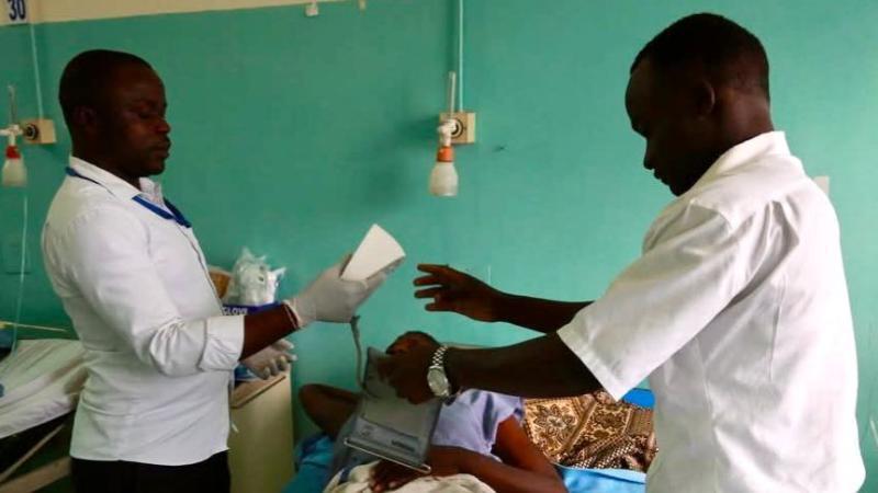 File image of medical personnel attending to the patient, Pamela Achieng