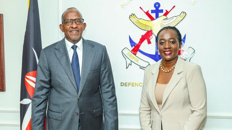 File image of Health Cabinet Secretary Aden Duale and Defence Cabinet Secretary Soipan Tuya