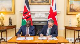 File image of President William Ruto and UK Prime Minister Keir Starmer