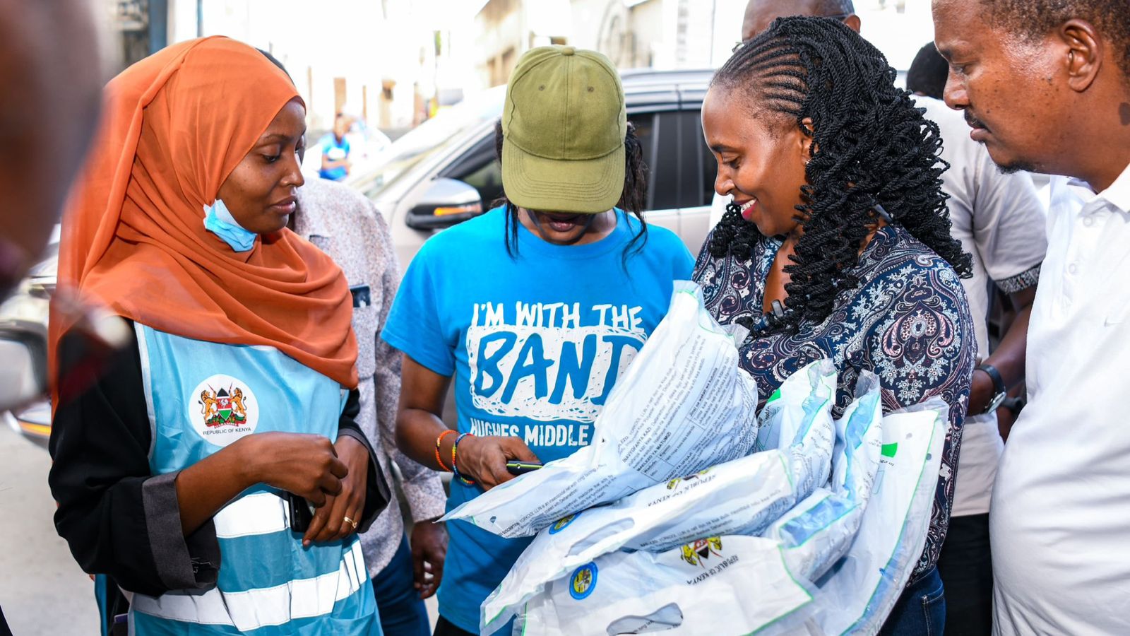 File image of Public Health Principal Secretary Mary Muthoni distributing mosquito nets