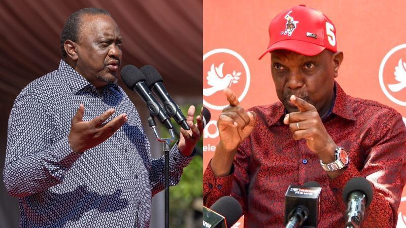 File image of former President Uhuru Kenyatta and Jubilee Secretary General Jeremiah Kioni