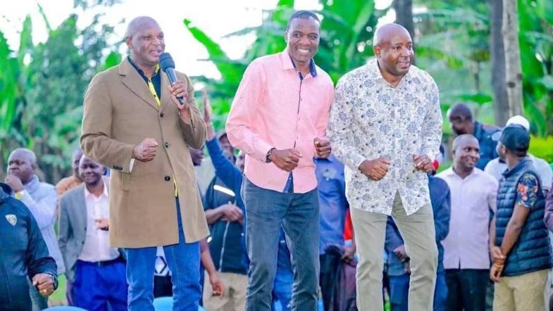 File image of Farouk Kibet, David Ndakwa and Kakamega County Deputy Governor Ayub Savula