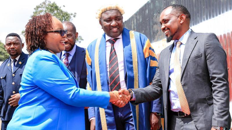 File image of Governor Anne Waiguru arriving at the Kirinyaga County Assembly