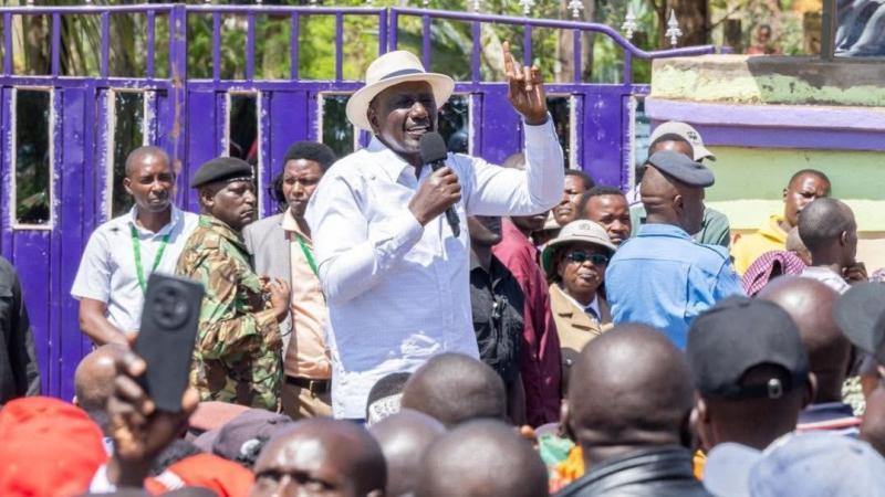 File image of President William Ruto in Makueni County