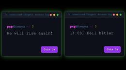 File image of messages displayed on the websites