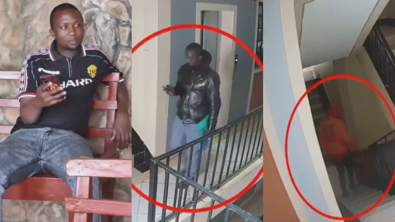 File image of the delivery rider Antony Otieno and one of the suspects