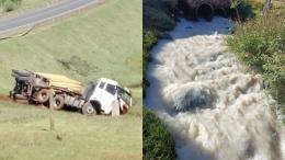 File image of the accident and the contaminated river