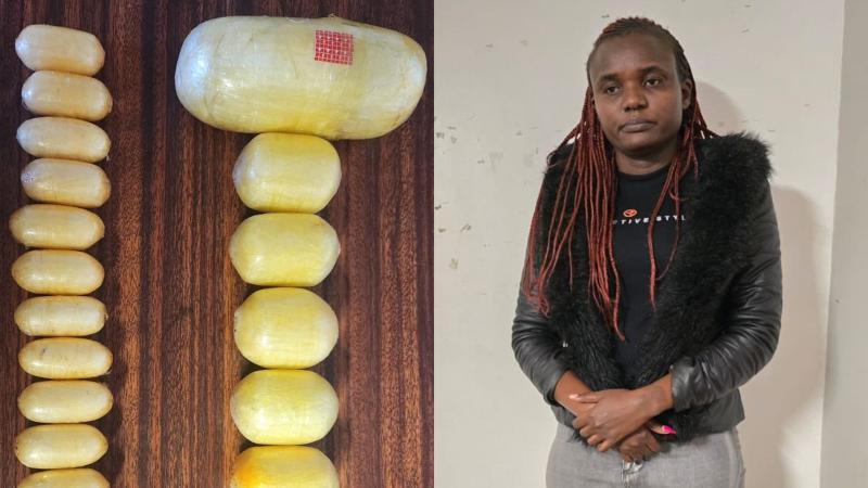 File image of the suspect and recovered cocaine