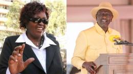 File image of Beryl Achieng Odinga and President William Ruto