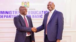File image of George Wanga and Education Principal Secretary Julius Bitok